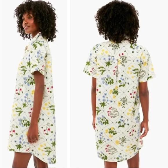 Tuckernuck Corsica Wildflower Floral Shirt Dress Short Sleeve Cotton Poplin Sz S - Picture 12 of 12